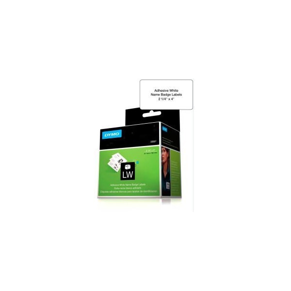 Sanford DYMO LW Name Badge Labels 2 14 x 4 Black on White 30857 - main